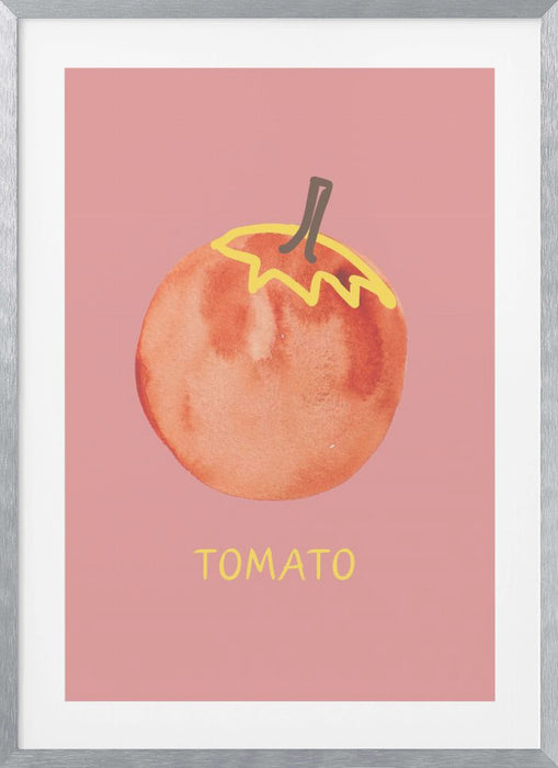 Tomato in Pink Framed Art Modern Wall Decor