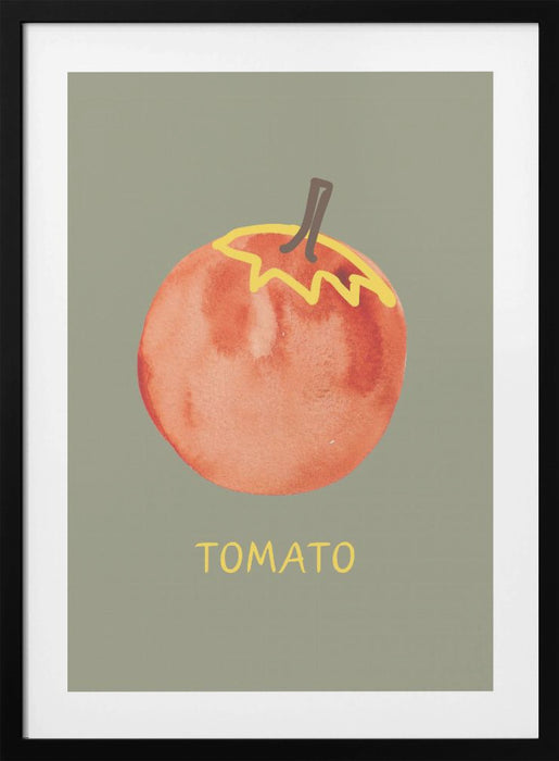 Tomato in Green Framed Art Modern Wall Decor