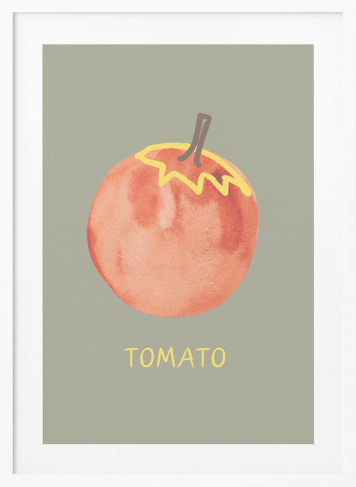 Tomato in Green Framed Art Modern Wall Decor