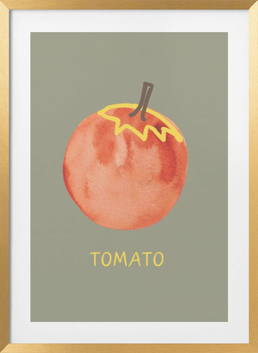 Tomato in Green Framed Art Modern Wall Decor