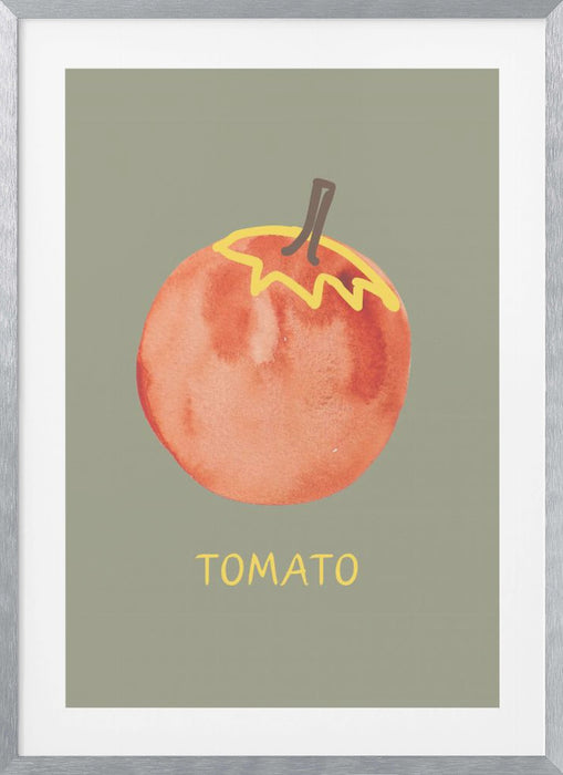 Tomato in Green Framed Art Modern Wall Decor