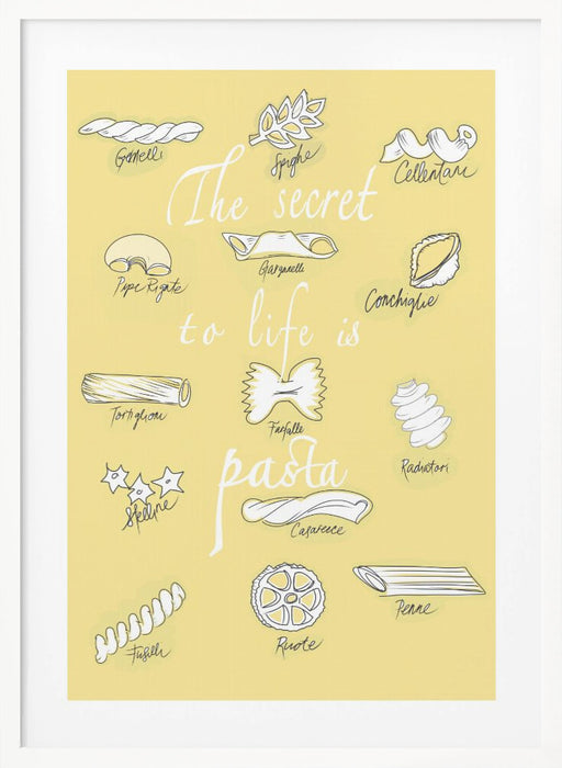 The Secret To Life Is Pasta Framed Art Modern Wall Decor