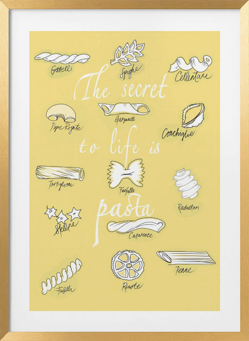 The Secret To Life Is Pasta Framed Art Modern Wall Decor