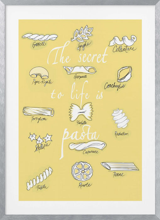 The Secret To Life Is Pasta Framed Art Modern Wall Decor