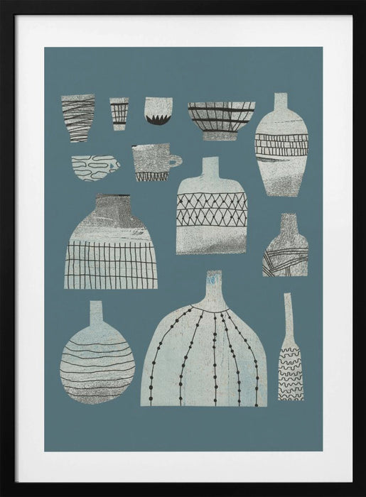 Pottery and Patterns Framed Art Wall Decor