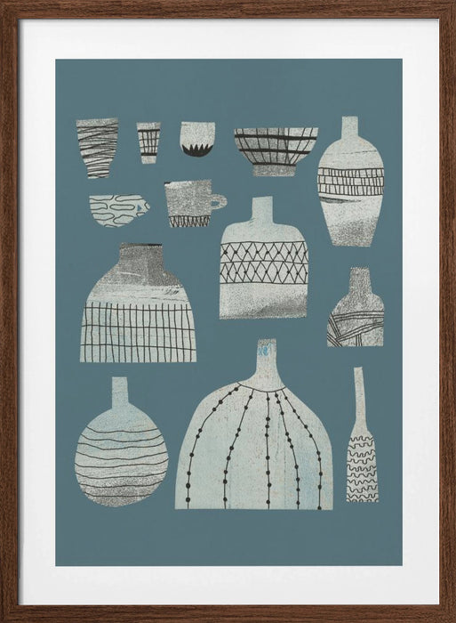 Pottery and Patterns Framed Art Wall Decor