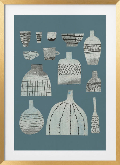 Pottery and Patterns Framed Art Wall Decor