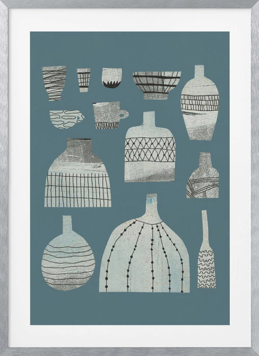 Pottery and Patterns Framed Art Wall Decor