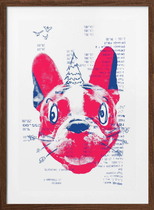 Absurd French Bulldog with a Tree Framed Art Modern Wall Decor