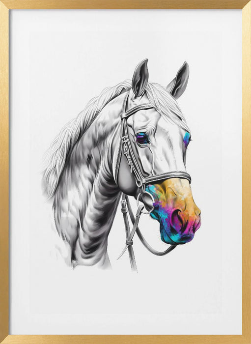 Horse Wild Tribal Illustration Art 03 Framed Art Modern Wall Decor