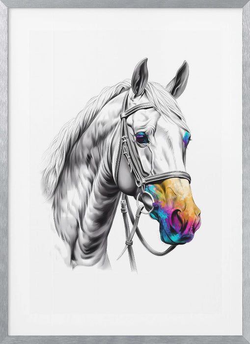 Horse Wild Tribal Illustration Art 03 Framed Art Modern Wall Decor