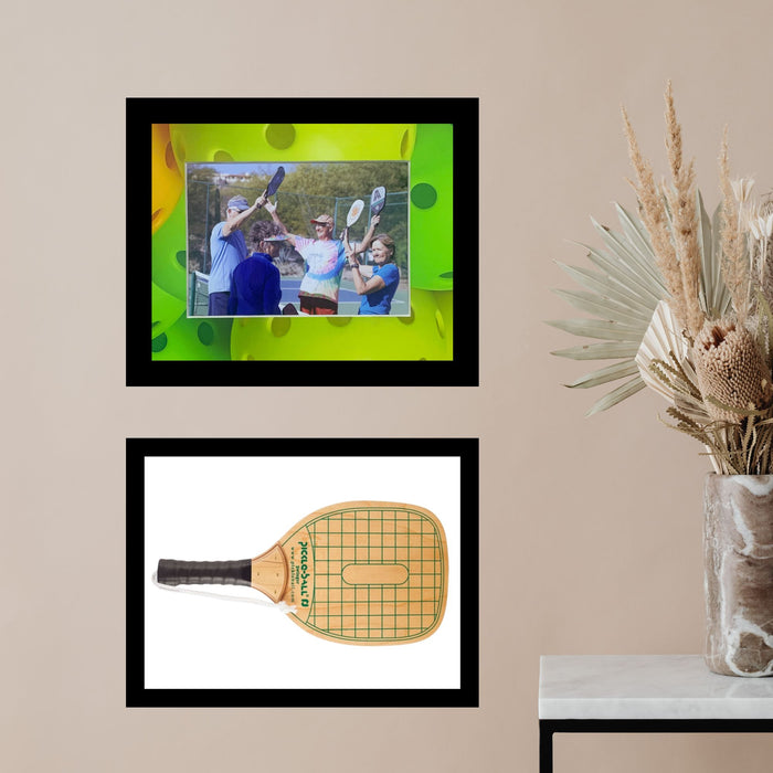 Pickleball Picture Frame: Black Wood Frame with Matting 5x7