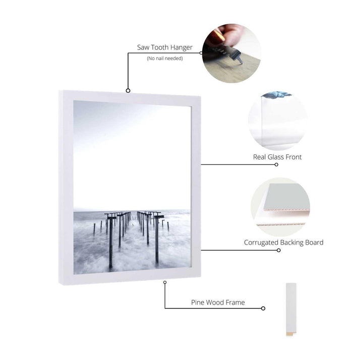 5x13 White Picture Frame For 5 x 13 Poster, Art & Photo Picture Frame Store New Jersey