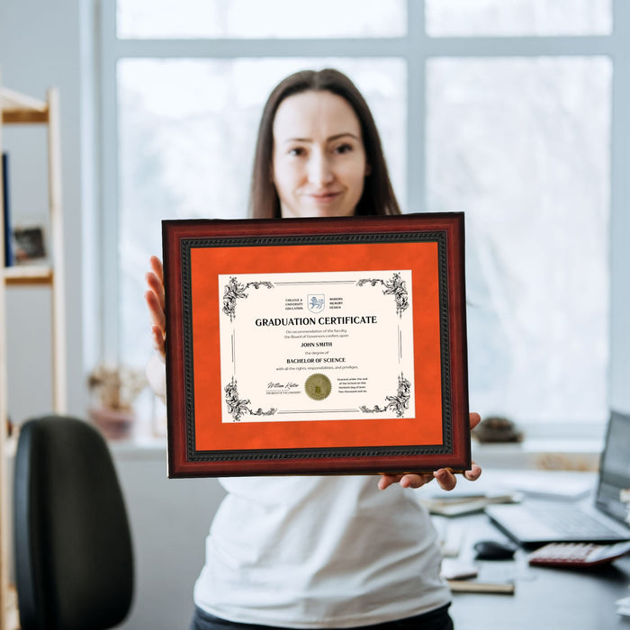 Bowling Green State University Diploma Frame 8.5x11 Certificate Orange