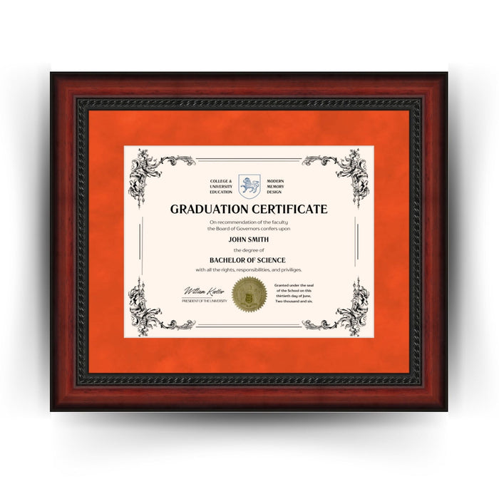 Bowling Green State University Diploma Frame 8.5x11 Certificate Orange