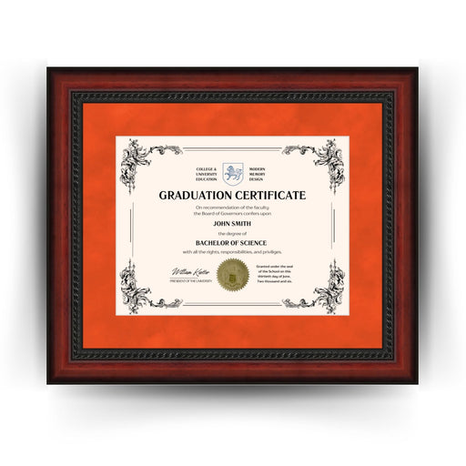 Clemson University Diploma Frame 8.5x11 Certificate Orange