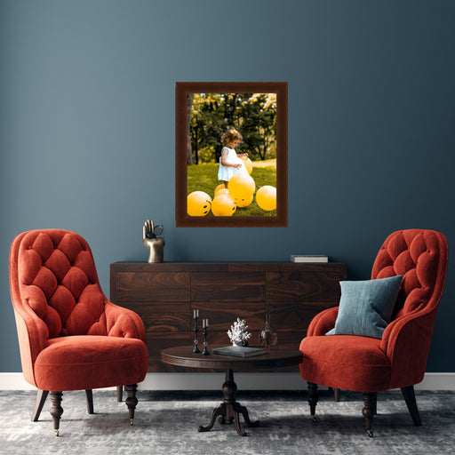 Mahogany Wood Picture Frame - Flat Modern Framing