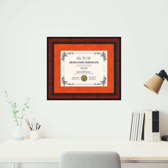 Auburn University Diploma Frame 8.5x11 Certificate Orange