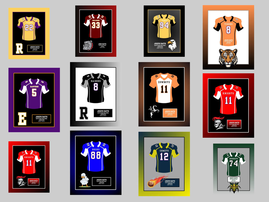 North Carolina High School Football Jersey Frame Print Senior Night Gift 