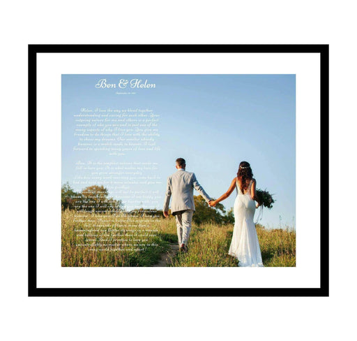 Anniversary gift Custom made wedding first dance song lyric or vows Picture Frame Store New Jersey