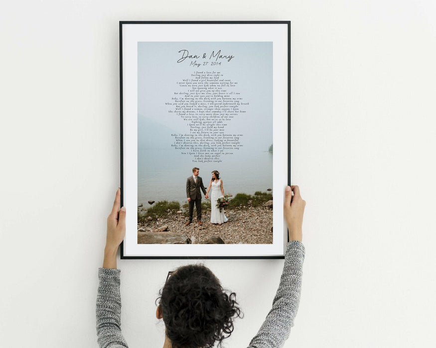 Anniversary gift song lyric first dance framed Wall art - Modern Memory Design Picture frames - New Jersey Frame shop custom framing