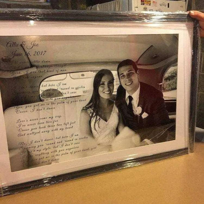 Anniversary gifts Custom first dance song lyrics wedding photograph ar Picture Frame Store New Jersey