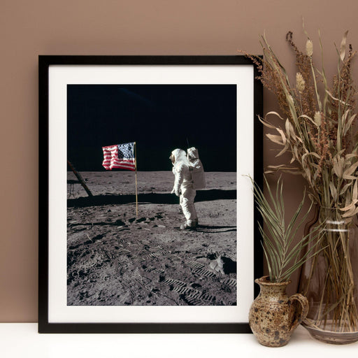 Apollo 11 Moonwalk Framed art print decor Vertical - Modern Memory Design Picture frames - New Jersey Frame shop custom framing