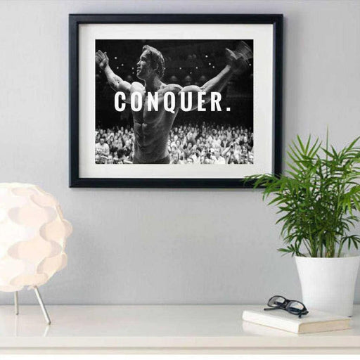 Arnold Schwarzenegger CONQUER Motivation Quote Poster Picture Frame Store New Jersey