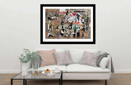 Banksy Graffiti Street Art Collage Picture Frame Store New Jersey