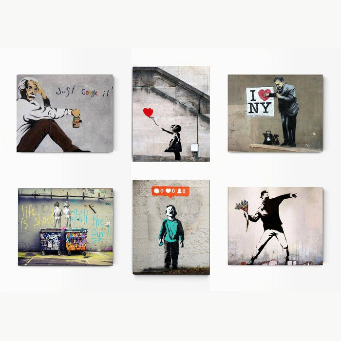 Banksy Graffiti street art collection set of 6 Picture Frame Store New Jersey