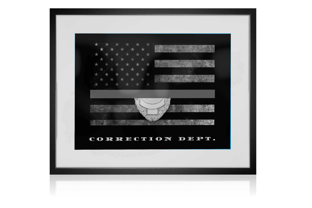 Correctional Officer Thin Gray Line Flag Framed Picture Frame Store New Jersey