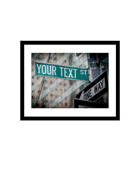 Custom Personalized Green Street Sign Framed art print Picture Frame Store New Jersey