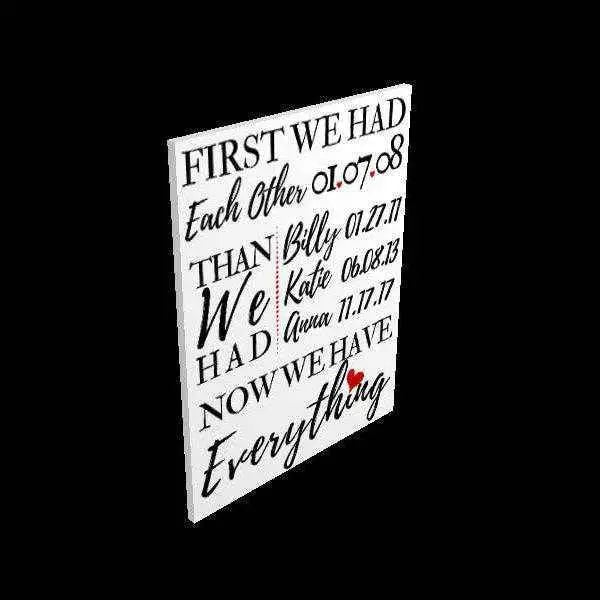 First We Had Each Other Then We Had You Personalized Family Picture Frame Store New Jersey