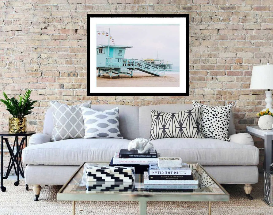 Lifeguard Tower Los Angeles California Beach framed art print decor Picture Frame Store New Jersey