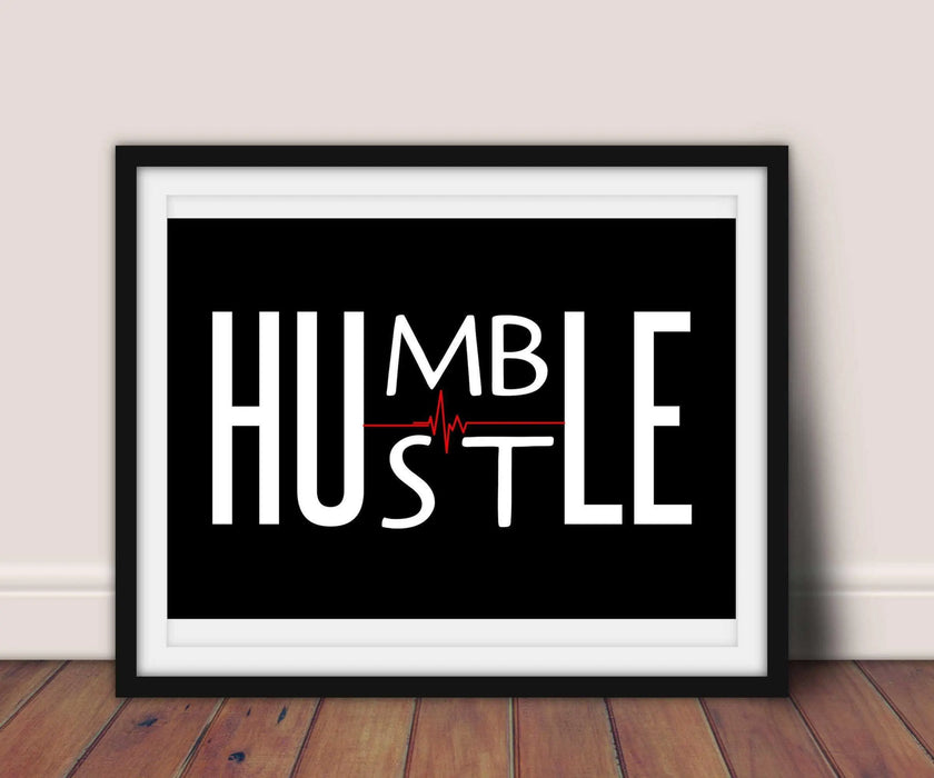 Motivational quote Humble Hustle art