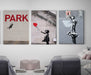 Banksy Canvas Prints and black Framed Wal Art Prints set of 3 - Modern Memory Design Picture frames - New Jersey Frame shop custom framing