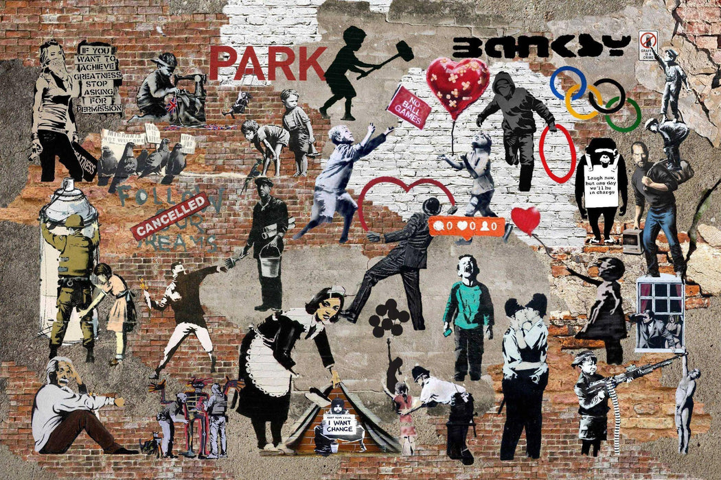 Banksy Graffiti Street Art Collage Picture Frame Store New Jersey