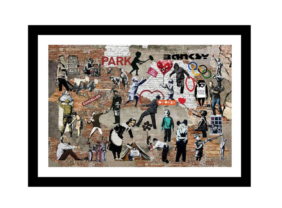 Banksy Graffiti Street Art Collage Picture Frame Store New Jersey