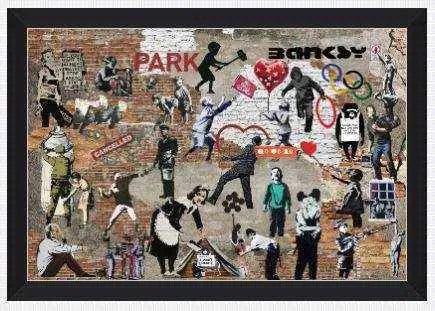 Banksy Graffiti Street Art Collage Picture Frame Store New Jersey