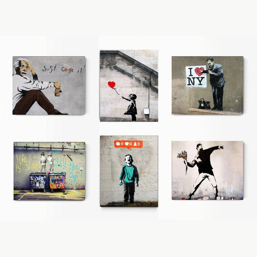 Banksy Graffiti street art collection set of 6 Picture Frame Store New Jersey