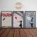 Banksy Graffiti Street Art Framed  Canvas Set of 3 Picture Frame Store New Jersey