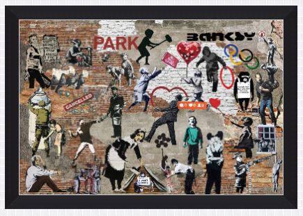 Banksy Mural Graffiti Street Art Collage - Modern Memory Design Picture frames - New Jersey Frame shop custom framing