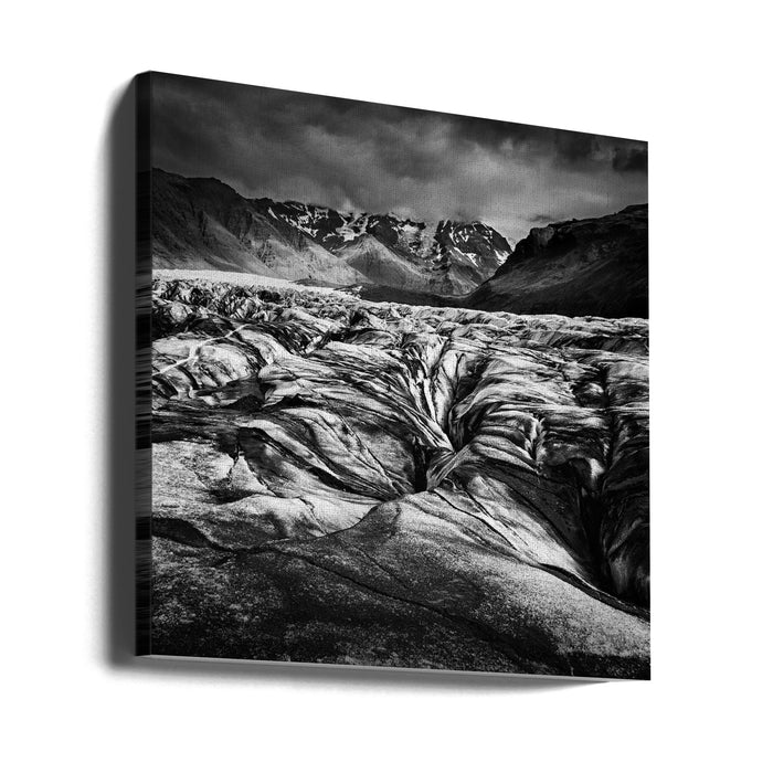 The Black Glacier Square Canvas Art Print