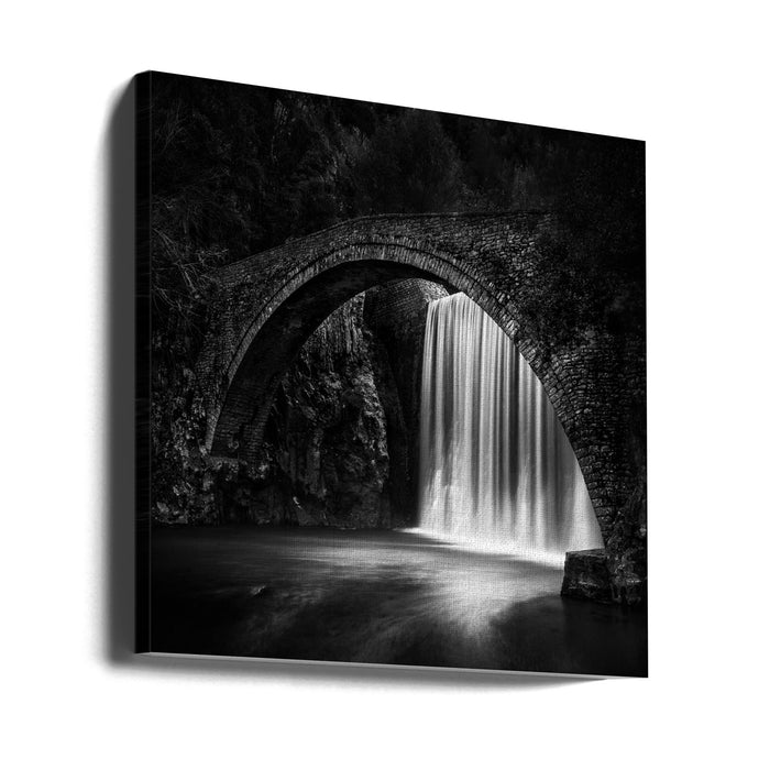 Paleokaria Waterfall Square Canvas Art Print