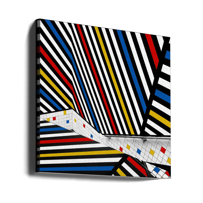 Mondriaan coloured hall Square Canvas Art Print