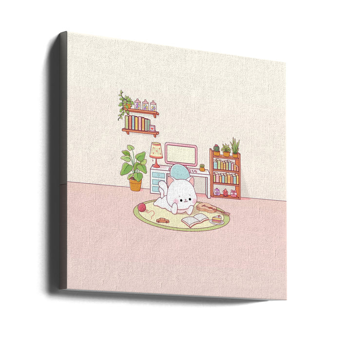 Kitty Room Square Canvas Art