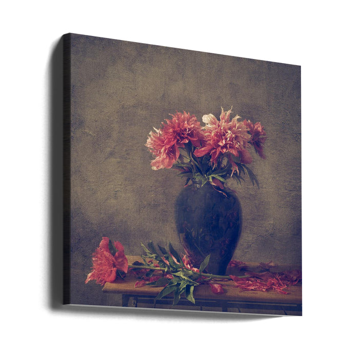 Still life Peony Square Canvas Art Print