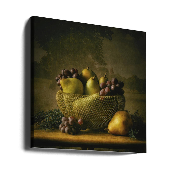 Still life Late Summer Fruit Square Canvas Art Print