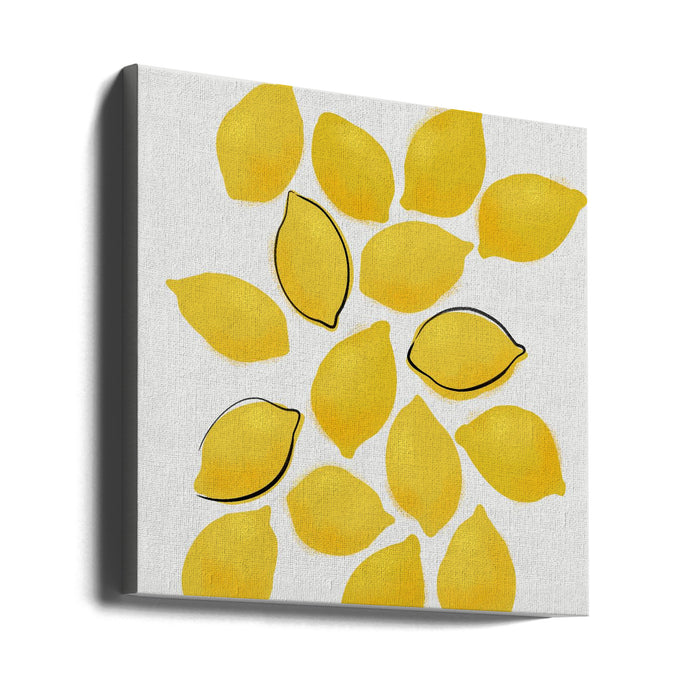 Lemons Square Canvas Art Print