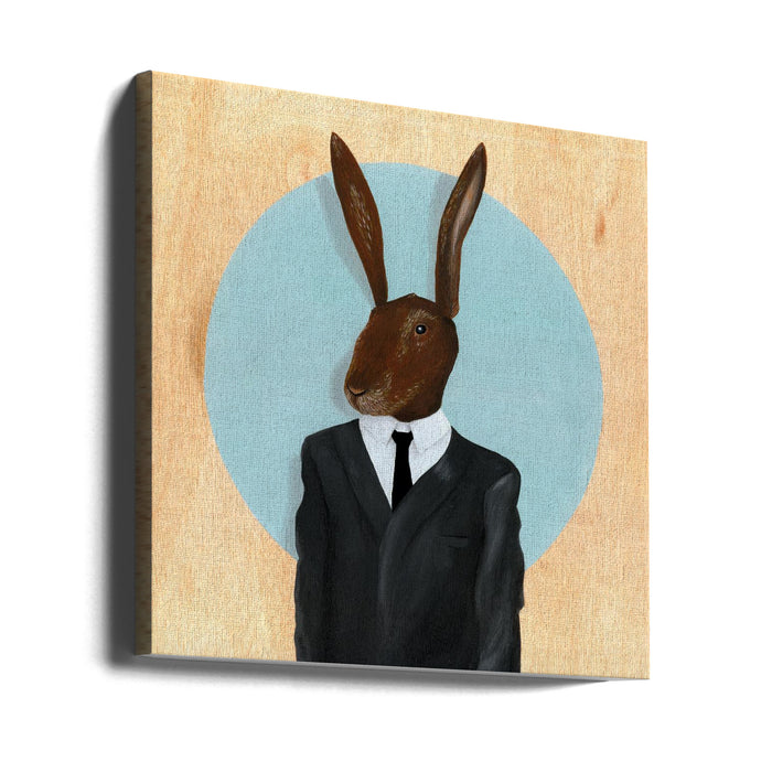 David Lynch Rabbit Square Canvas Art